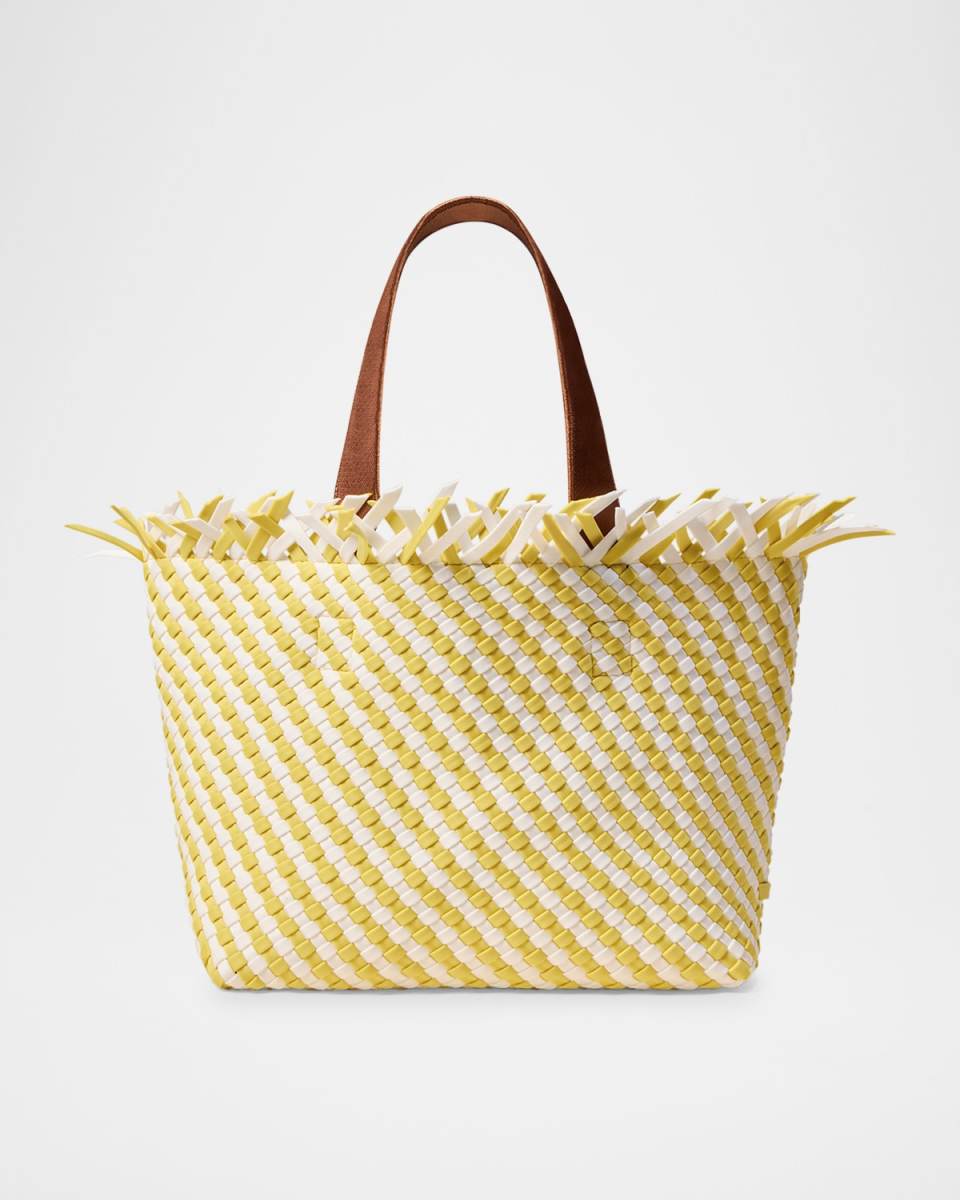 Havana Medium Fringe Woven Tote Bag